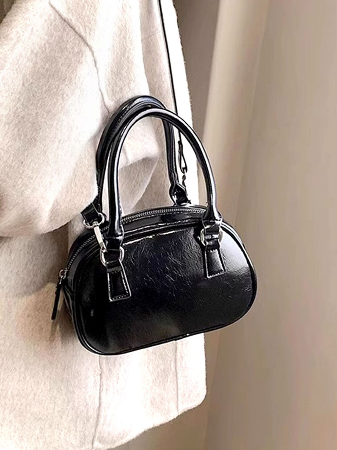 

StyleCast Women Textured Structured Shoulder Bag, Black