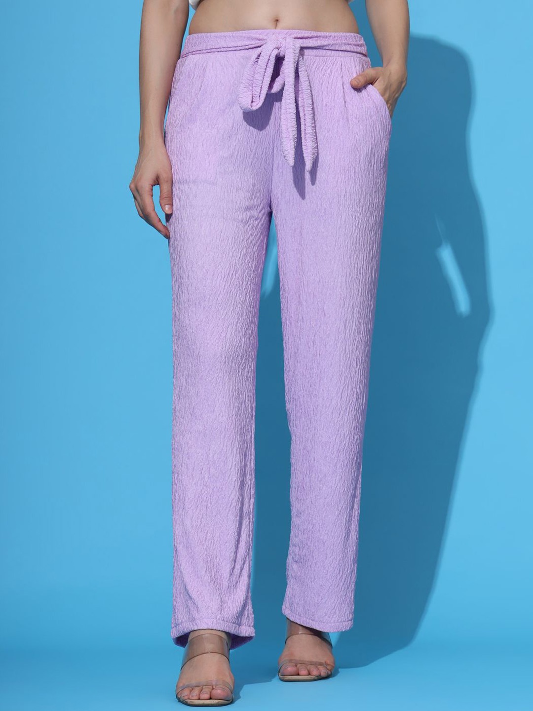 

BAESD Women Relaxed-Fit Mid-Rise Cigarette Trouser, Lavender