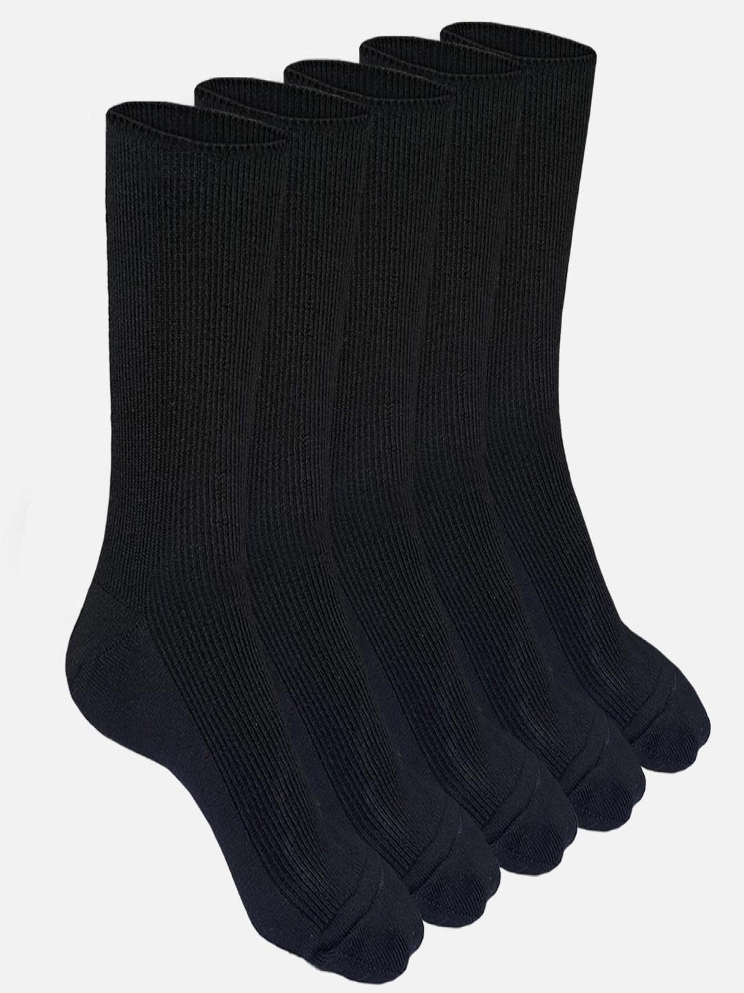 

HEELIUM Pack Of 5 Crew Length Woolen Socks For Men & Women, Black