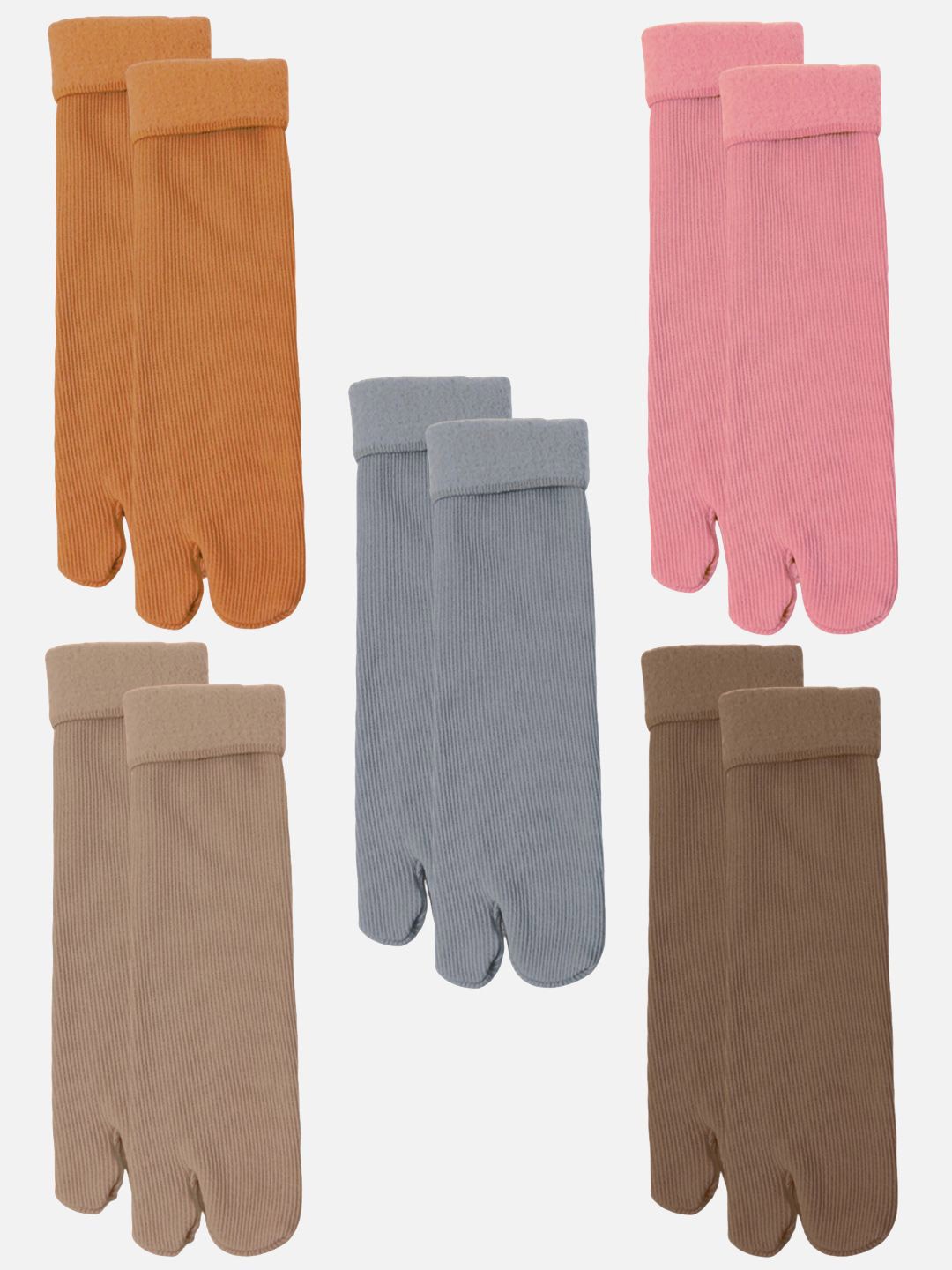

StyFun Women Pack Of 5 Calf-Length Thermal Winter Socks, Pink
