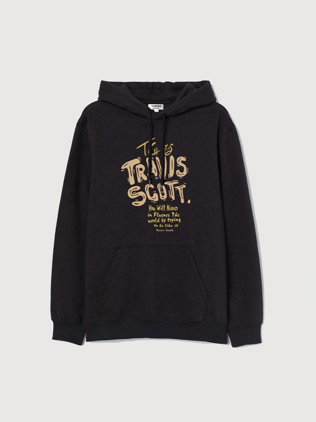 

TheBTclub Men Printed Hooded Sweatshirt, Black