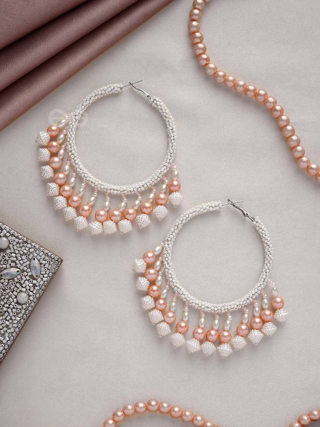 

EVERSTYLISH Sanjoya Pearls & Beads Embroidered Earrings, Multi