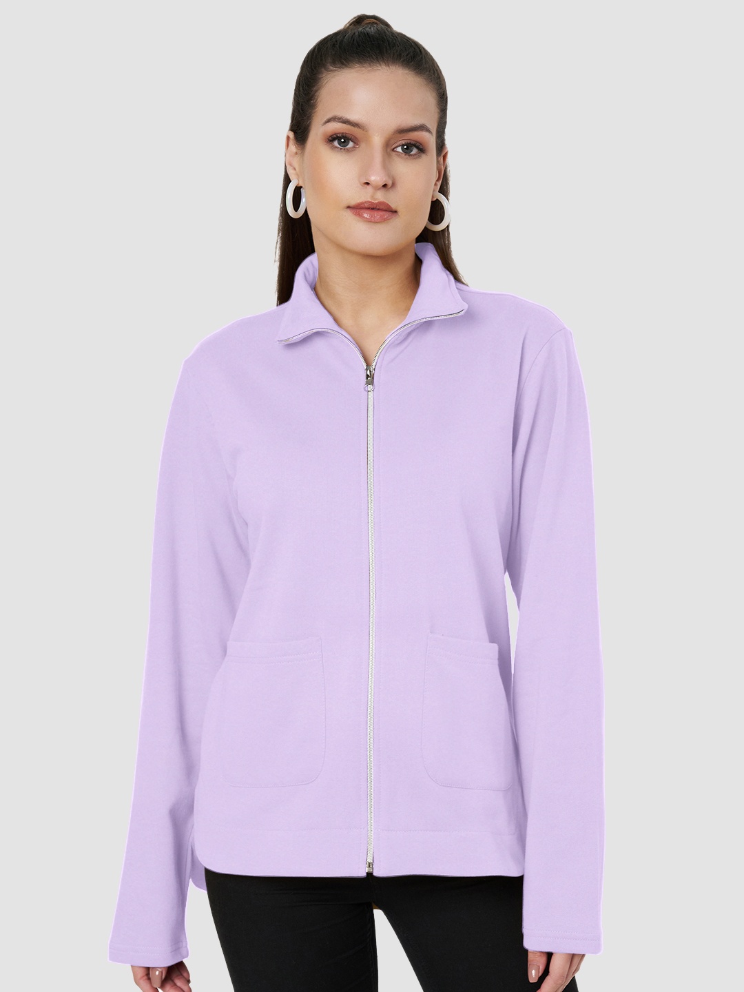 

BRINNS Women Fleece Open Front Jacket, Lavender