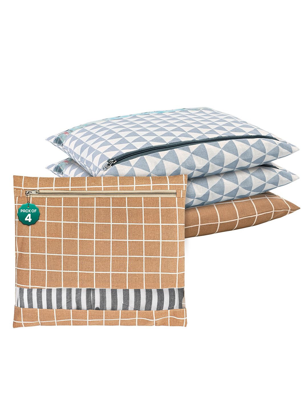 

Kuber Industries Brown 4 Pcs Regular Clothes Storage Single Packing Bag Drawer Organiser