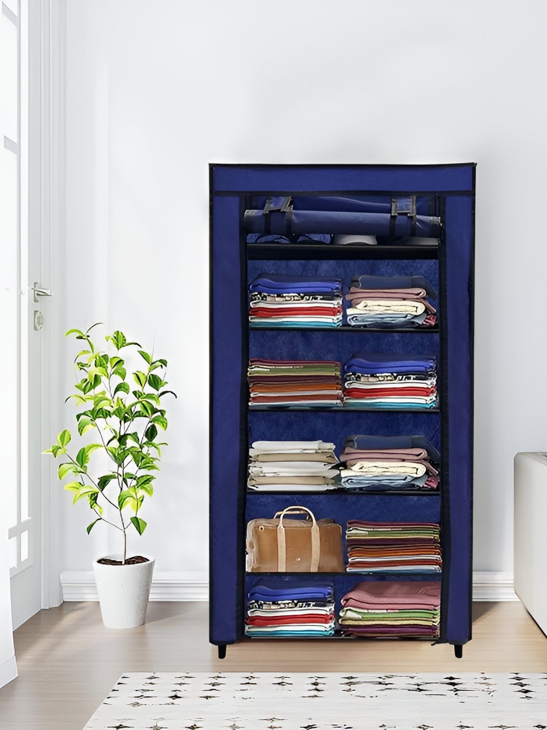 

Urban Choice 6-Tier Rectangle ShoeRack, Blue