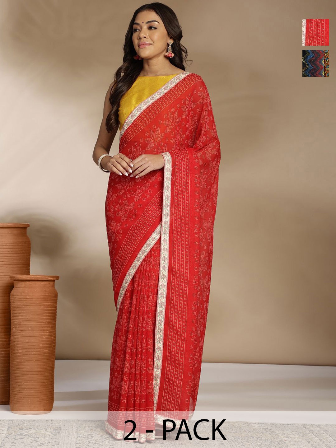 

Anouk Rustic Geometric Printed Saree, Grey