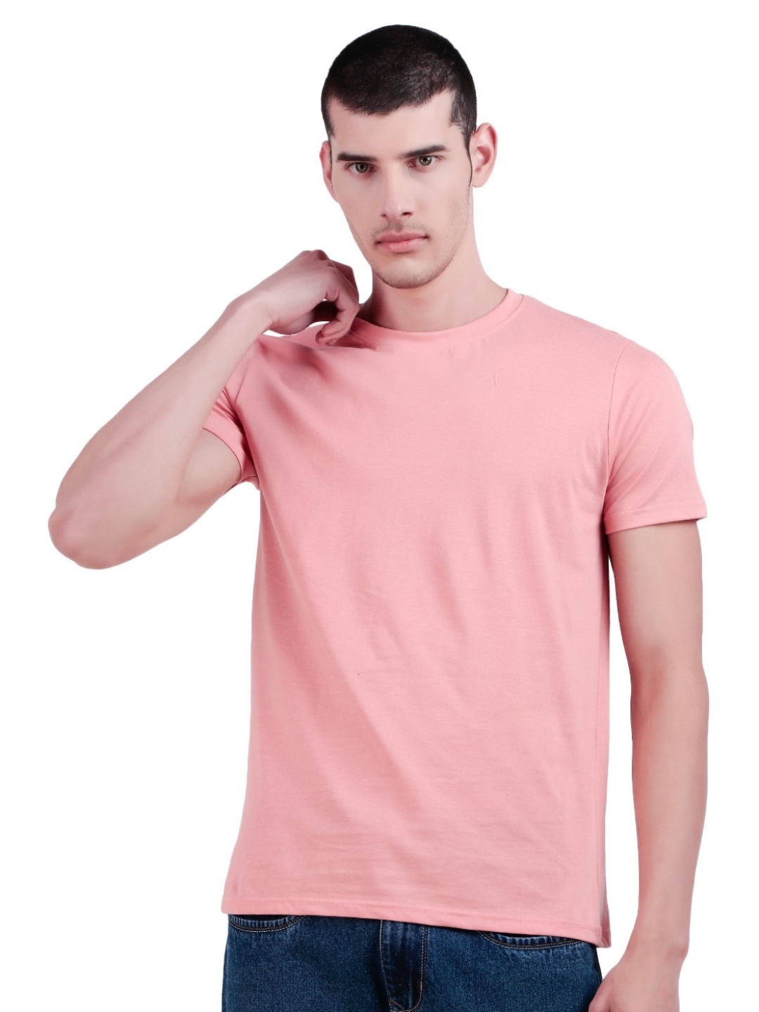 

inner element Men Bio Finish Solid Round Neck Cotton T-shirt, Pink