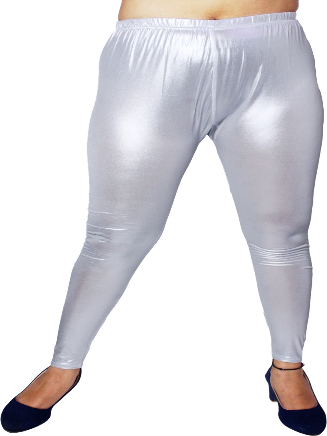 

PINK SHELL Women High Waist Ankle Length Shimmer-Legging, Silver