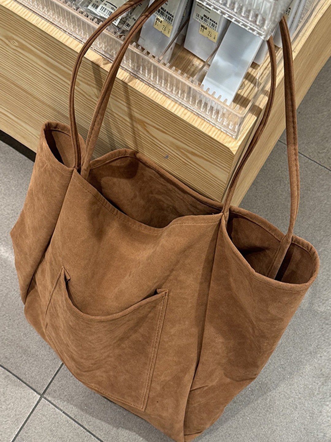 

StyleCast Women Solid Shopper Tote Bag, Brown