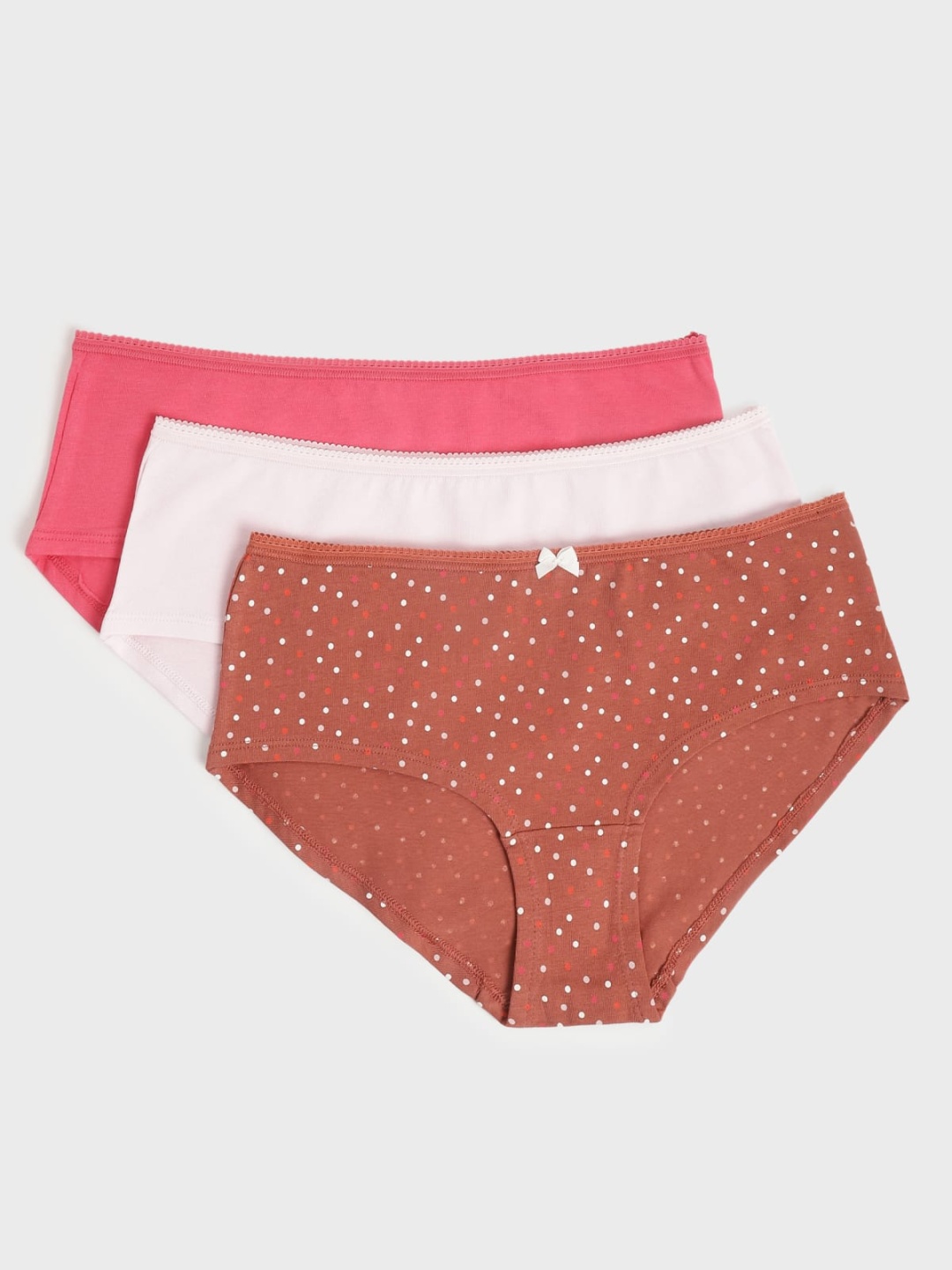 

Marks & Spencer Women Pack Of 3 Boy Shorts Briefs T613015KBURNT SIENNA, Red