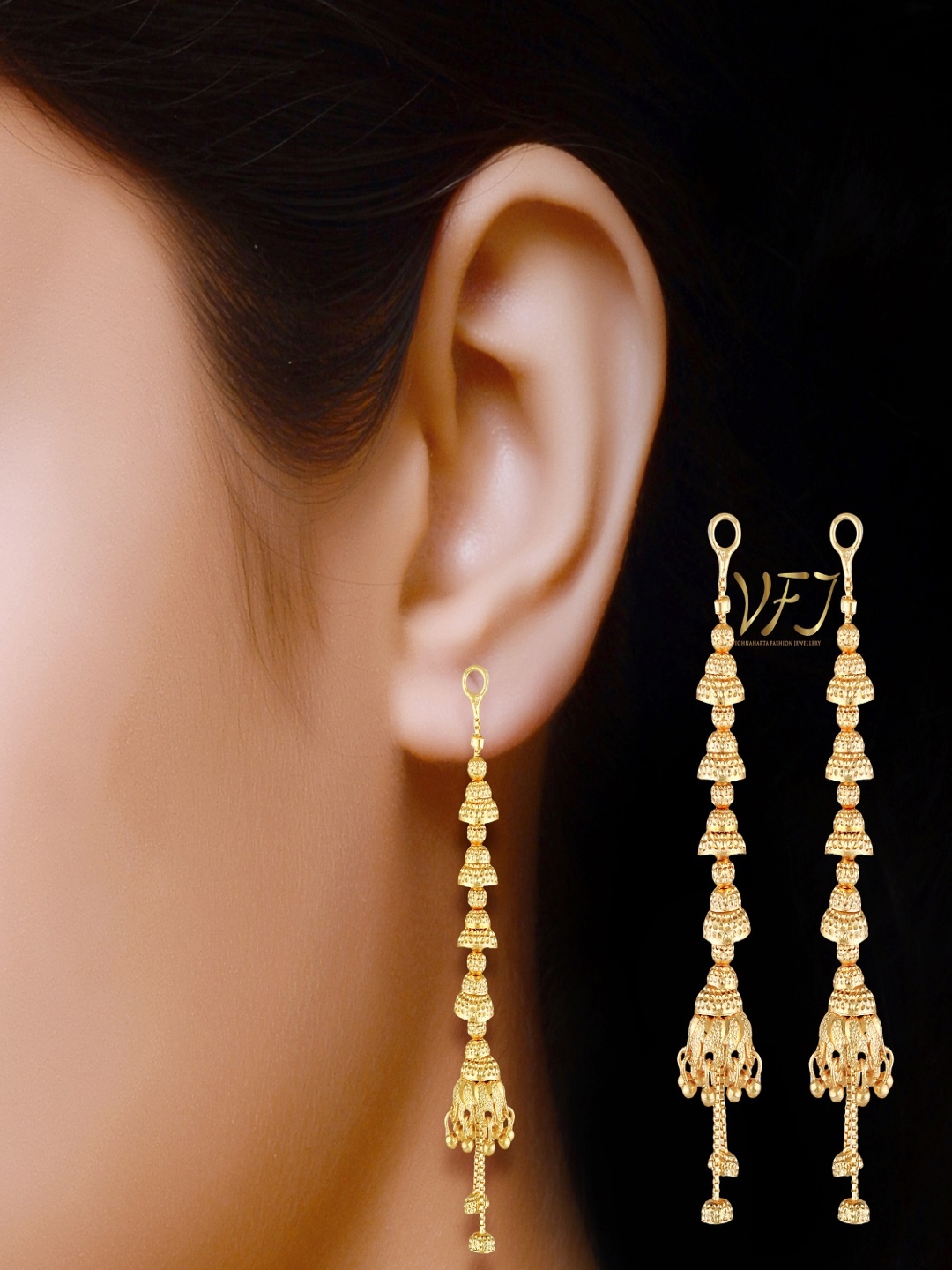 

Vighnaharta Gold-Plated Contemporary Shaped Ear Cuff