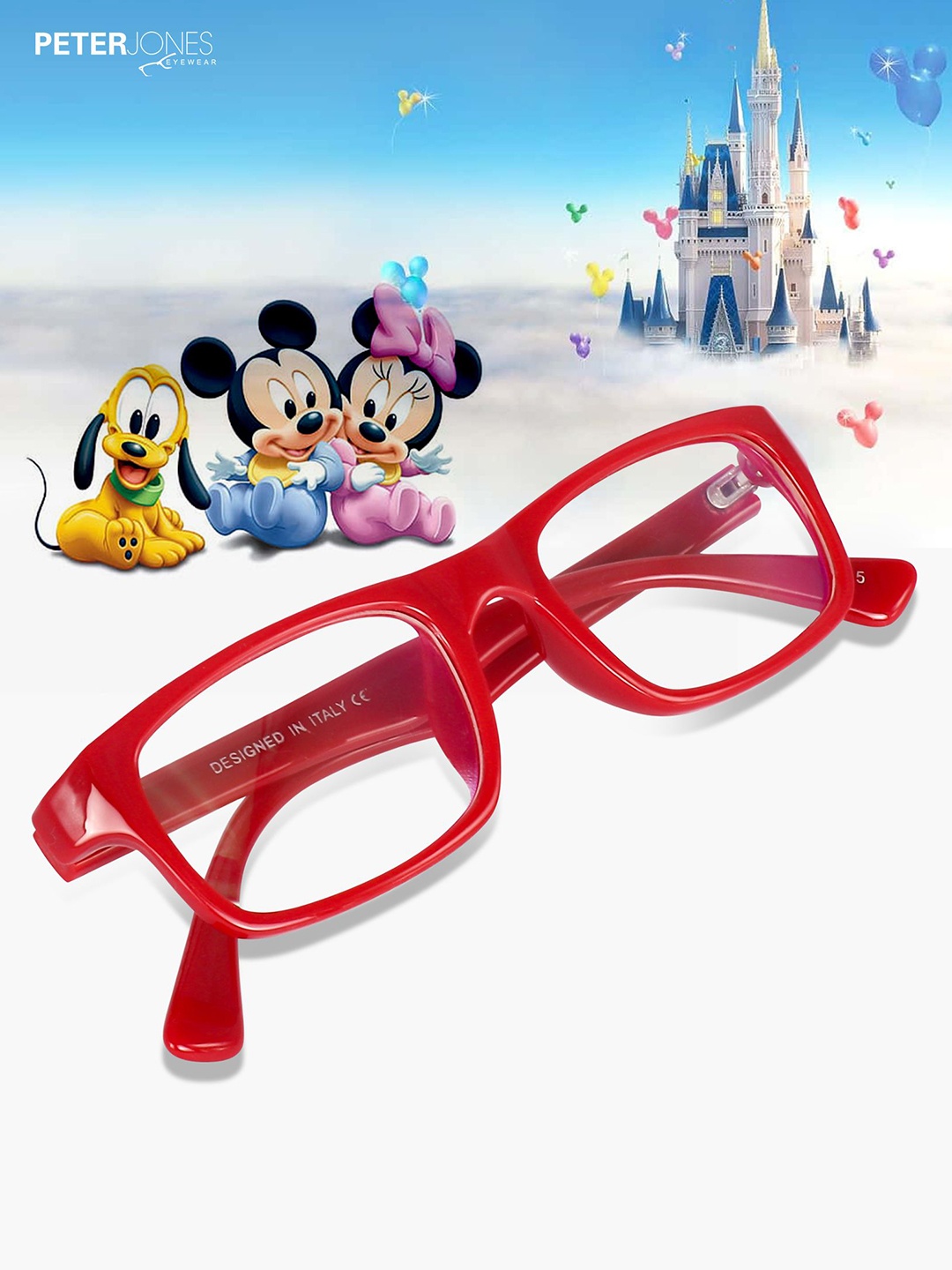 

Peter Jones Eyewear Unisex Kids Full Rim Rectangle Frames, Red