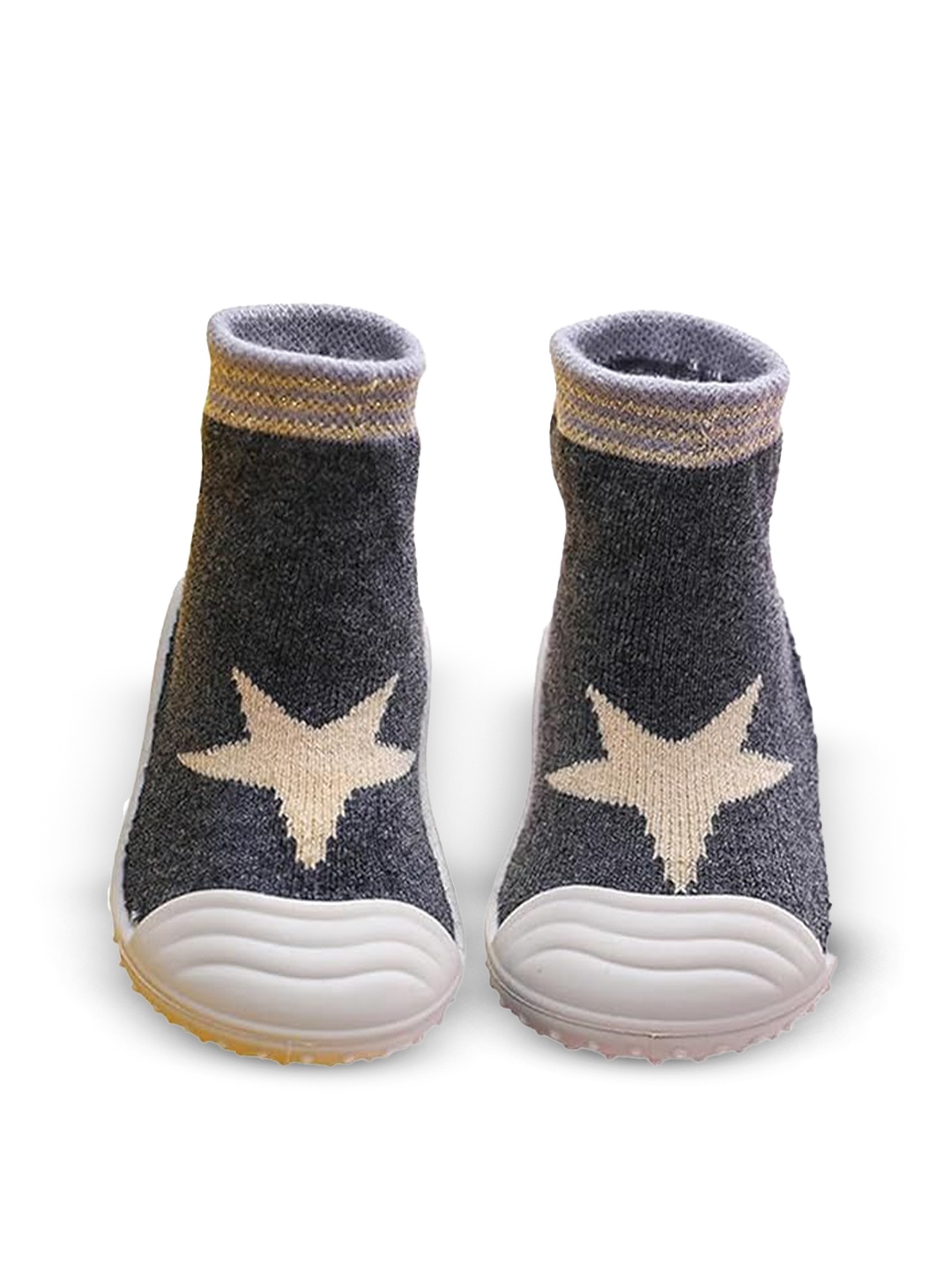 

NESKA MODA Kids Cotton Booties, Grey