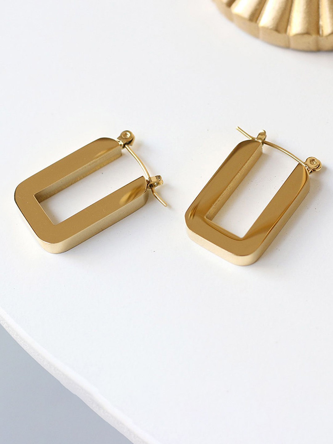 

Just Lil Things Contemporary Shaped Drop Earrings, Gold