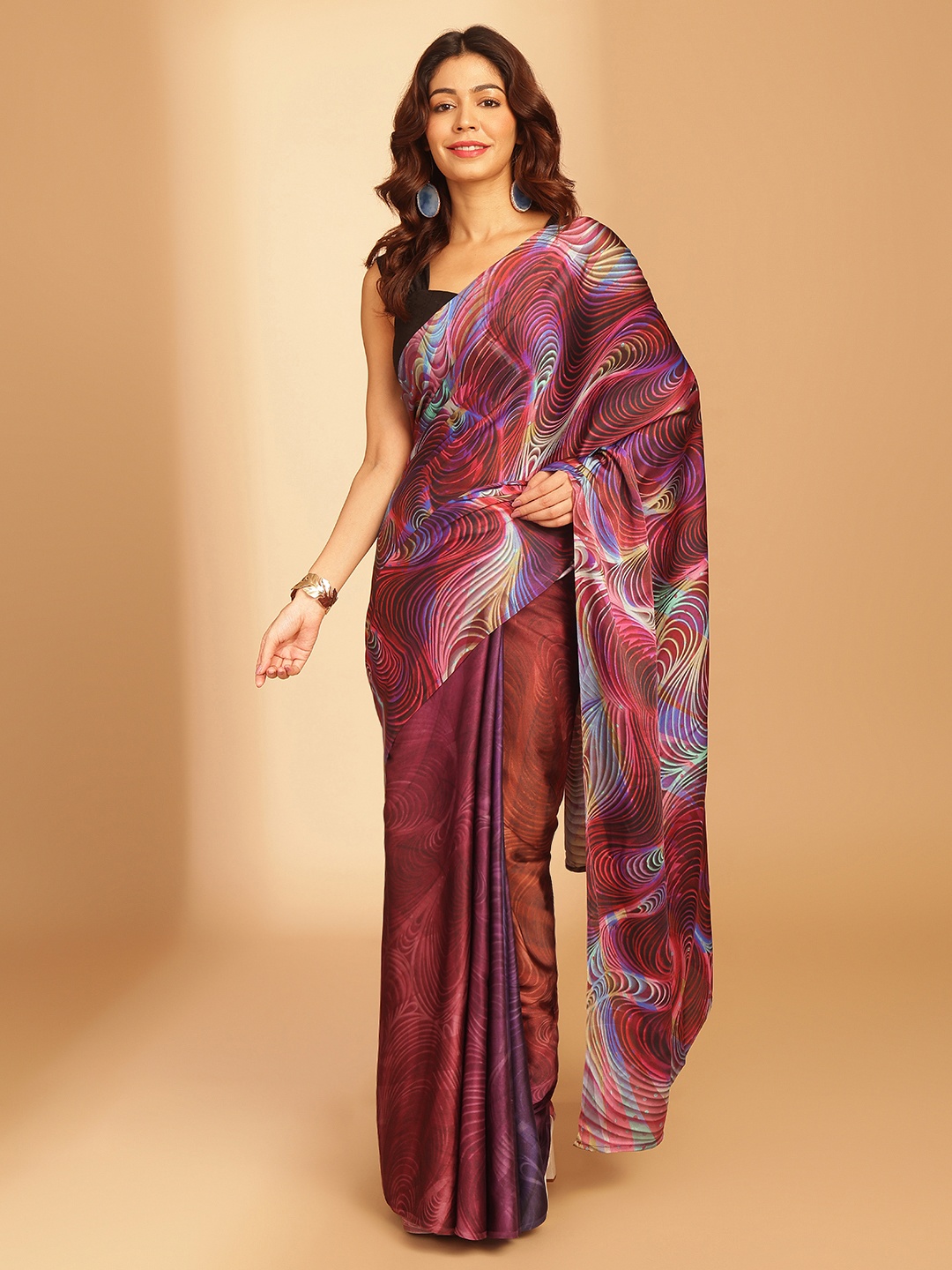 

navyasa by liva Liva Saree, Brown