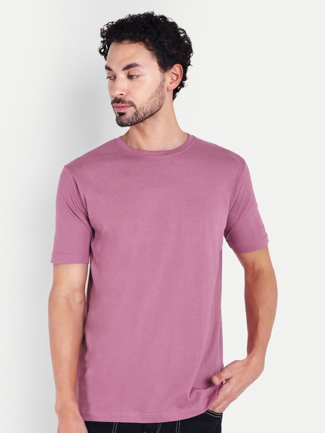 

House of Mool Men Raw Edge T-shirt, Pink