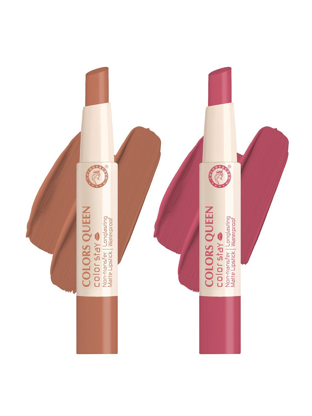 

Colors Queen Color Stay Set Of 2 Non Transfer Matte Lipstick-2.1g Each-Nude 18-Very Nude22