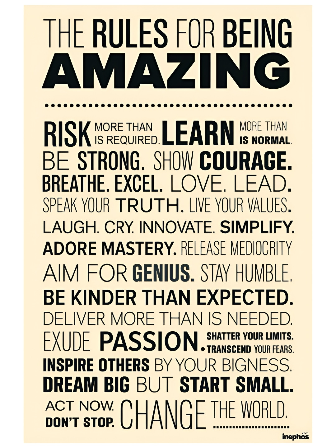 

Inephos Beige & Black Typography Printed Wall Poster