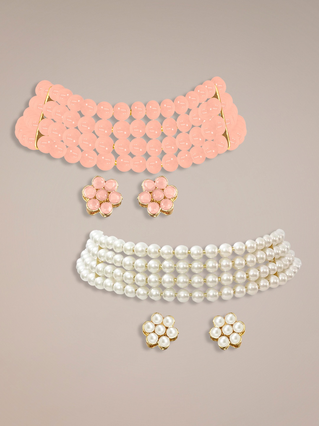 

Peora Set Of 2 Gold-Plated Stone Studded Jewellery Set