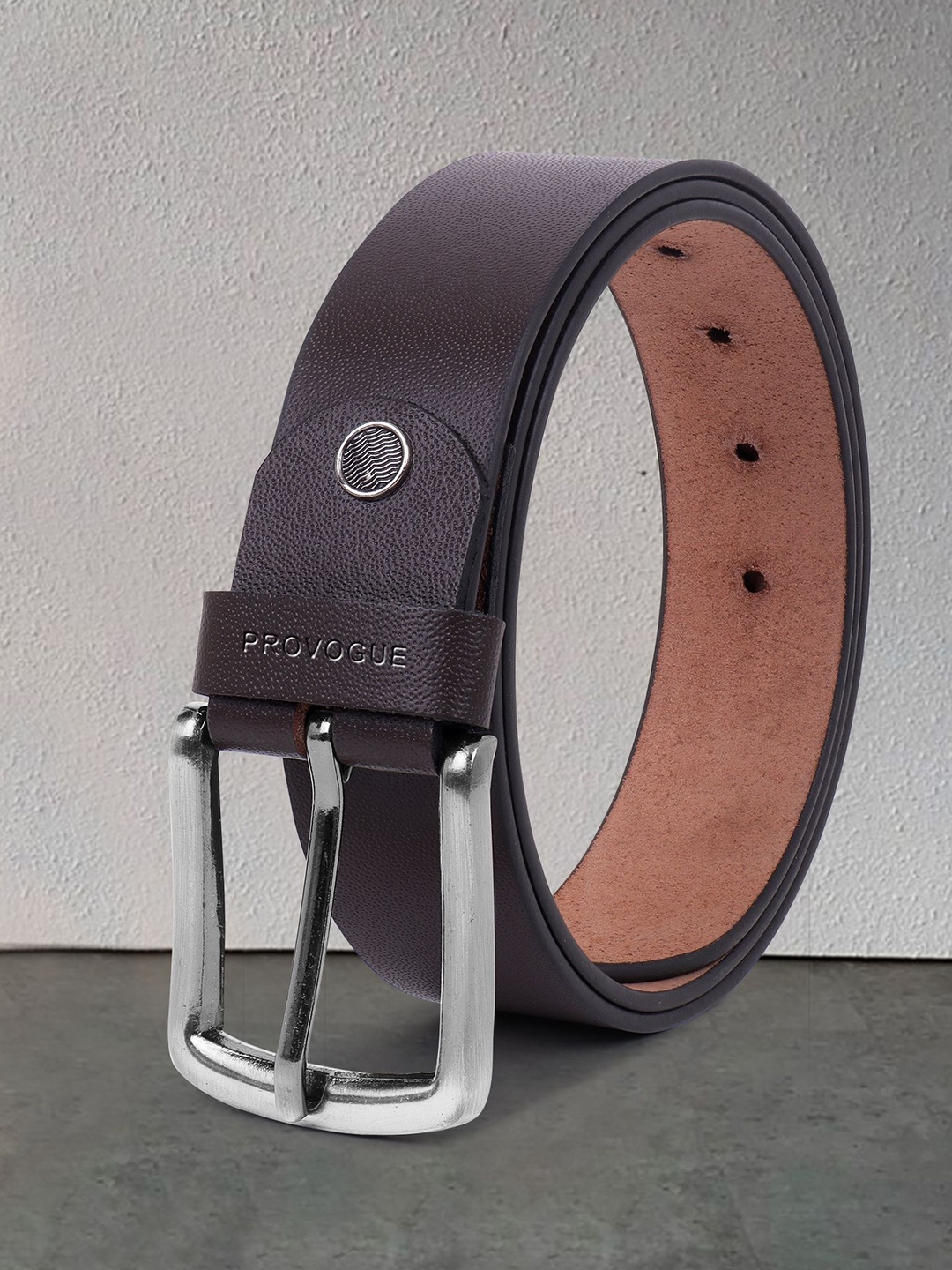 

Provogue Men Textured Leather Formal Belt, Brown