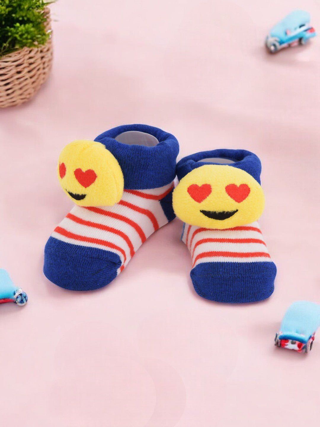 

Yellow Bee Boys Stripes Cotton Ankle Length Socks, Blue