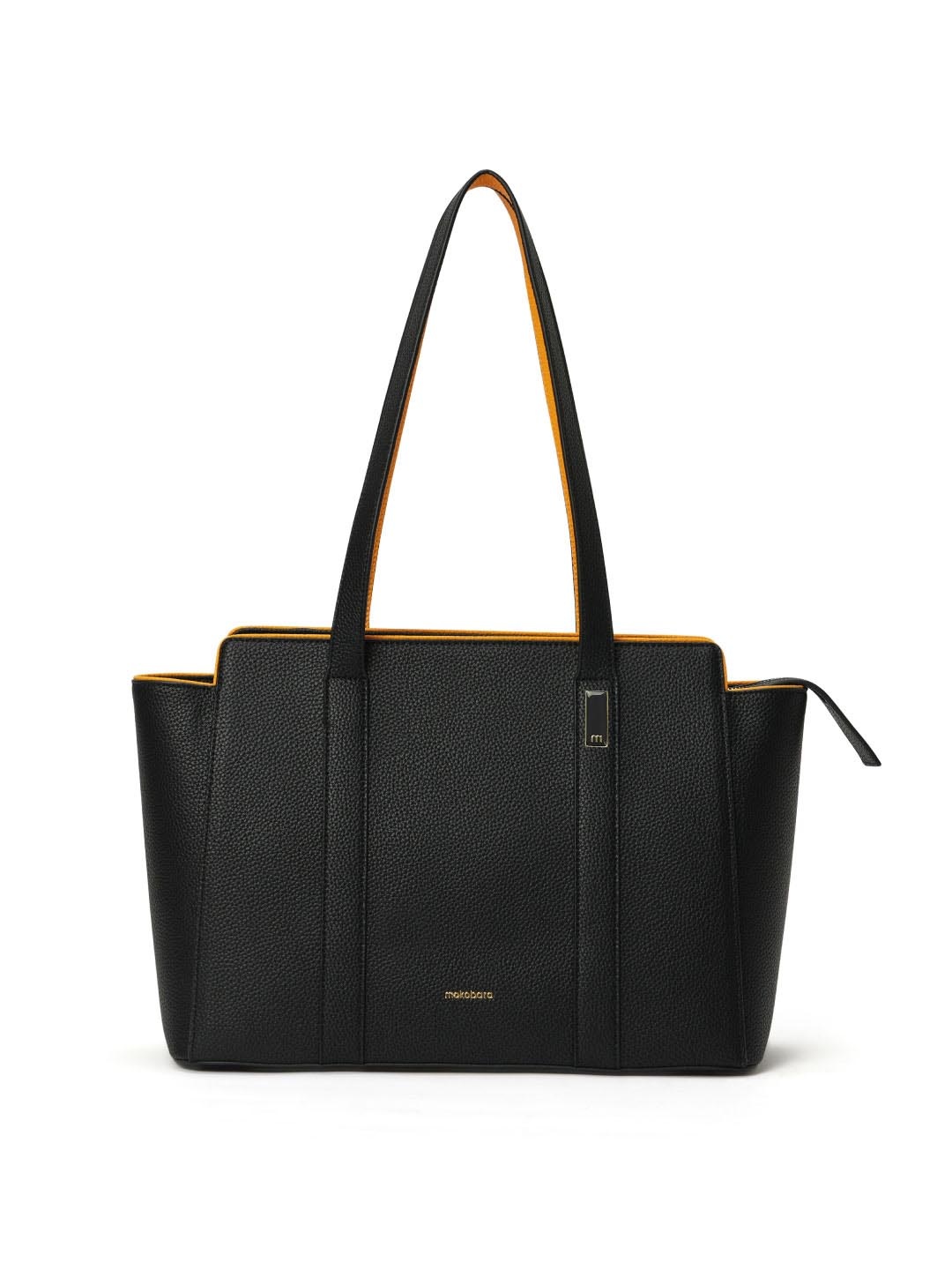 

MOKOBARA Women Solid Shopper Leather Tote Bag, Black