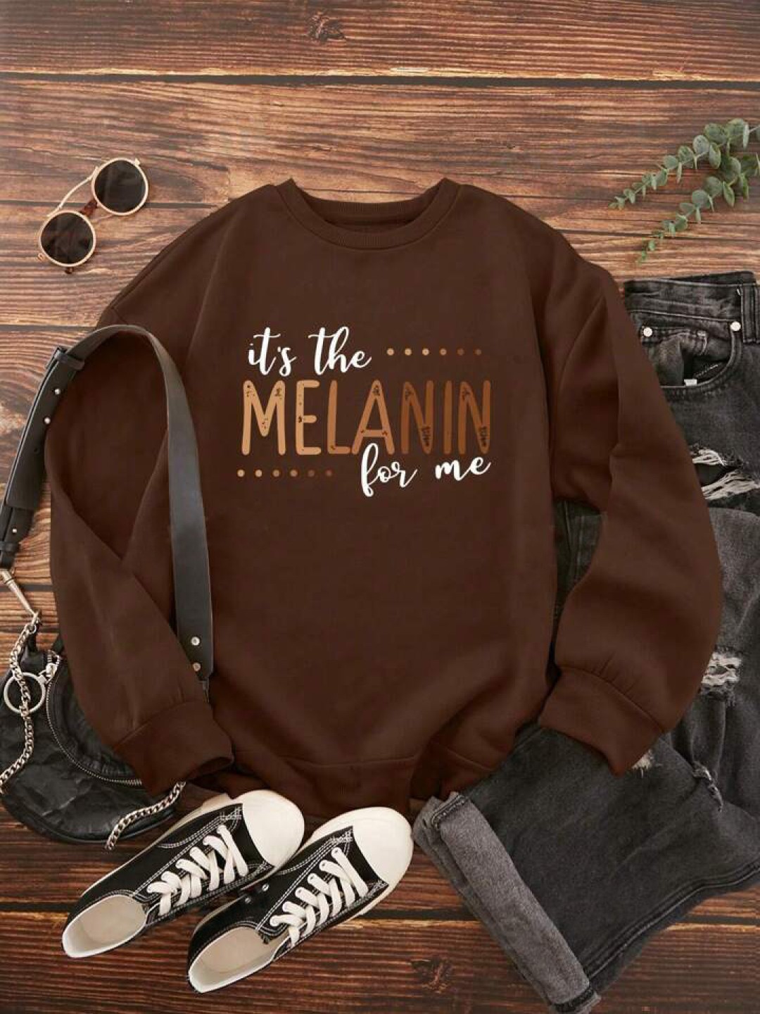 

KASHIAN Women Printed Pullover Sweatshirt, Brown