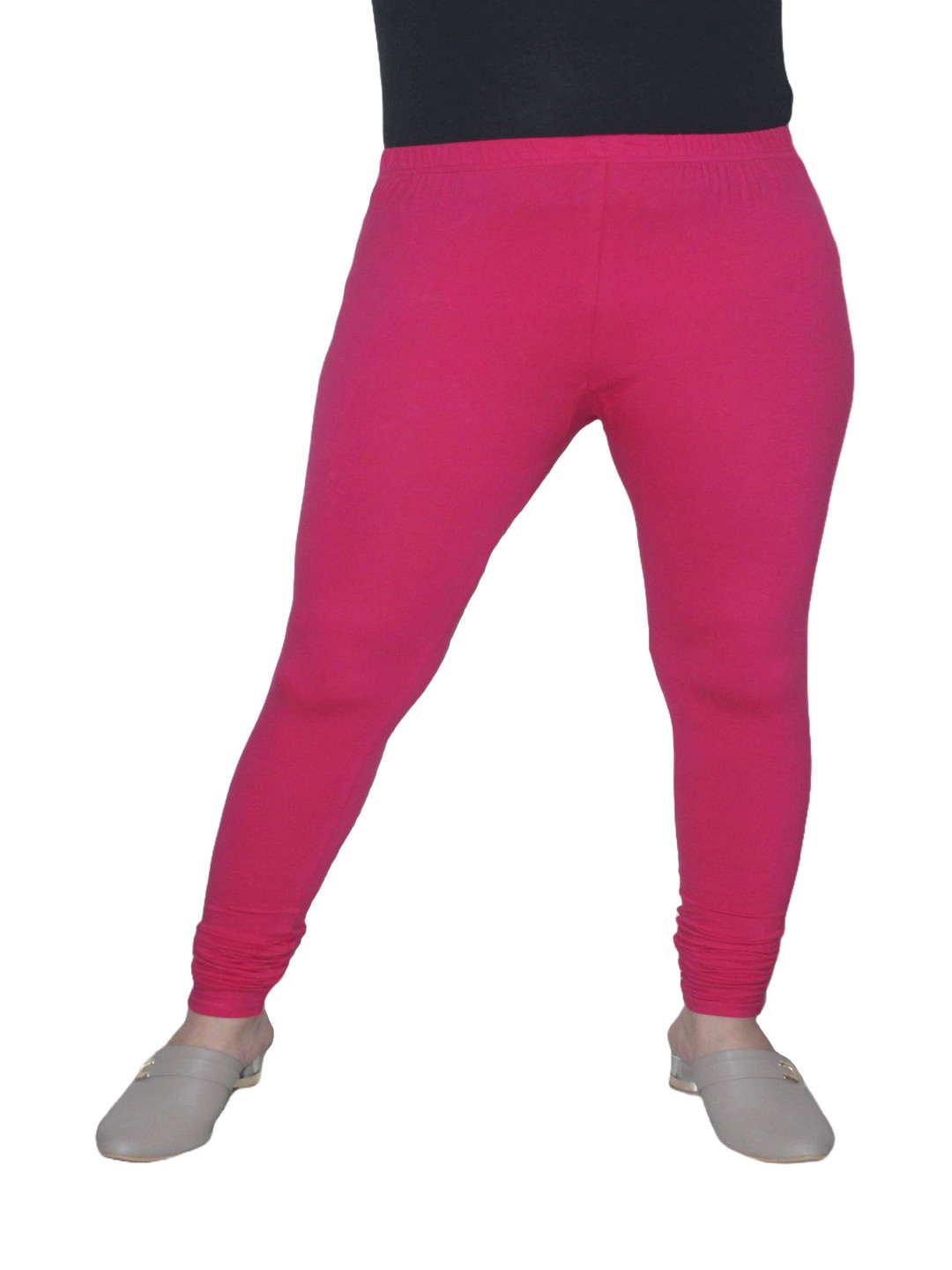 

PINK SHELL Women Cotton Churidar-Length Leggings, Magenta