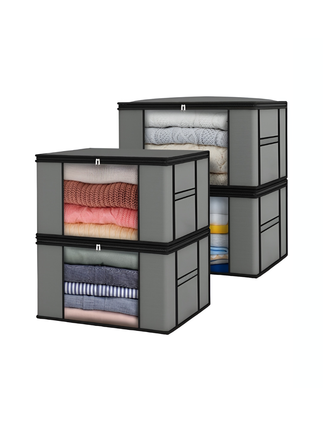 

atorakushon Grey Set of 4 Organisers For Clothes Storage Bags