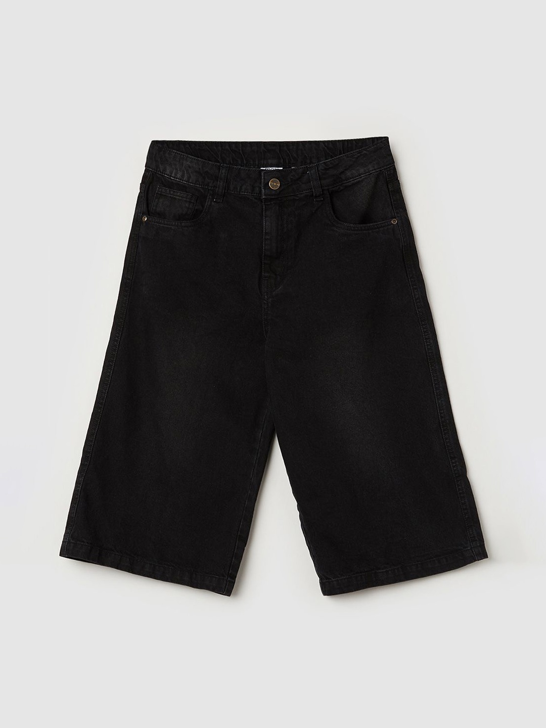 

max Boys Regular Fit Denim Shorts, Black