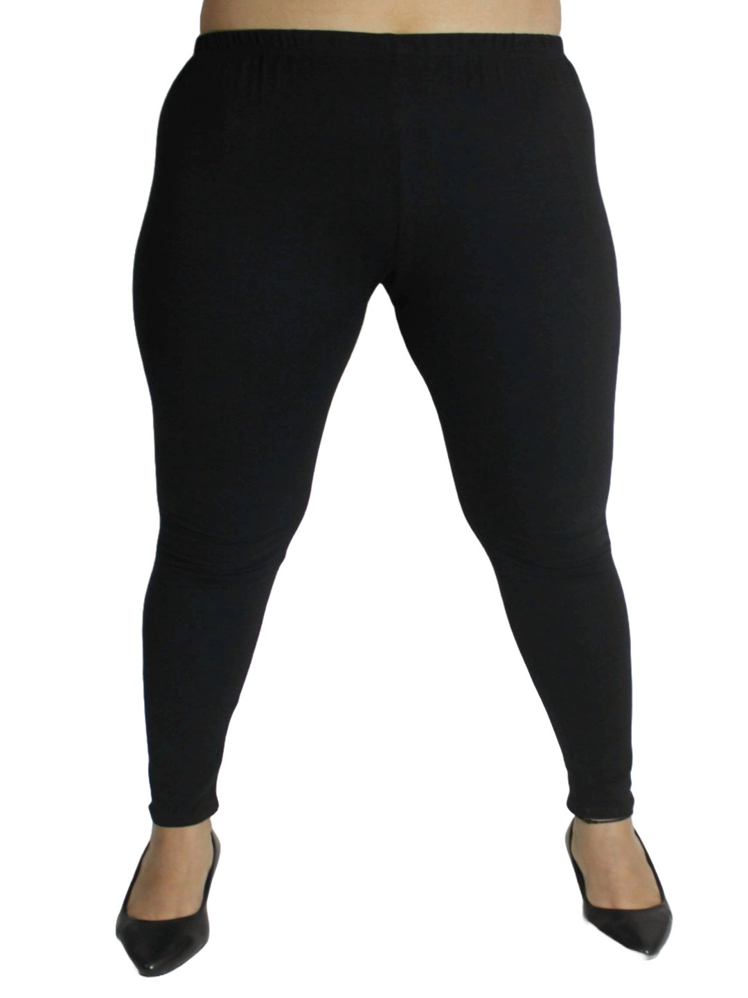 

PINK SHELL Women Cotton Plus Size Ankle-Length Leggings, Black