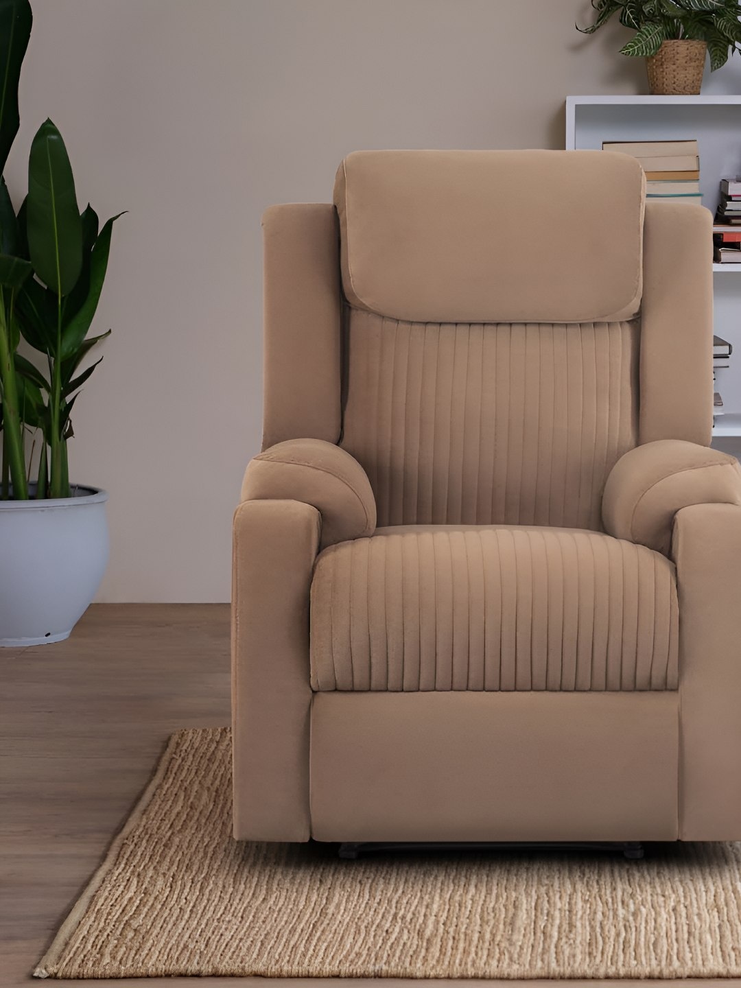 

Sleepyhead RX6 - Single Seater Suede Fabric Recliner Premium Pocket Springs, Brown