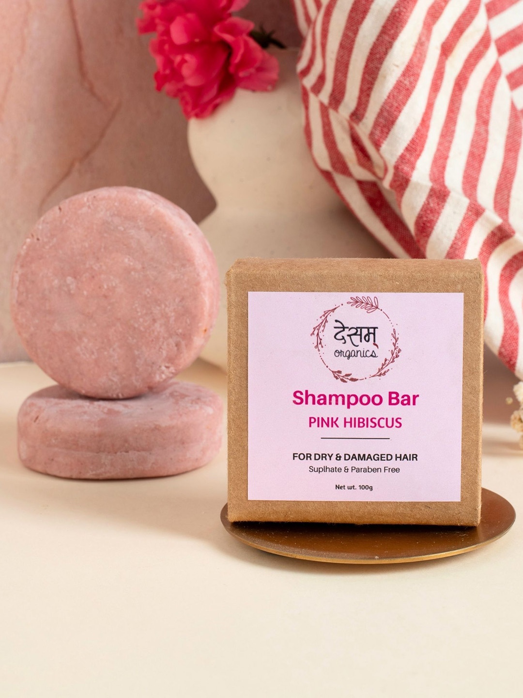 

Desam Organics Hibiscus Shampoo Bar- 100 g, Pink