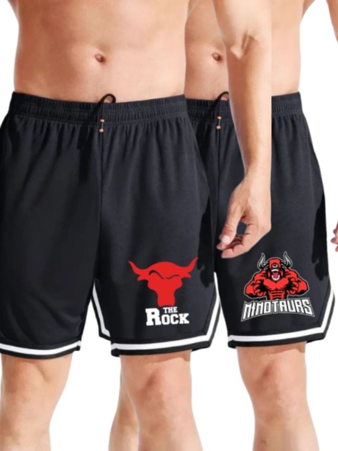 

MASCARI Men Pack Of 2 Printed High-Rise Dri-FIT Shorts, Black