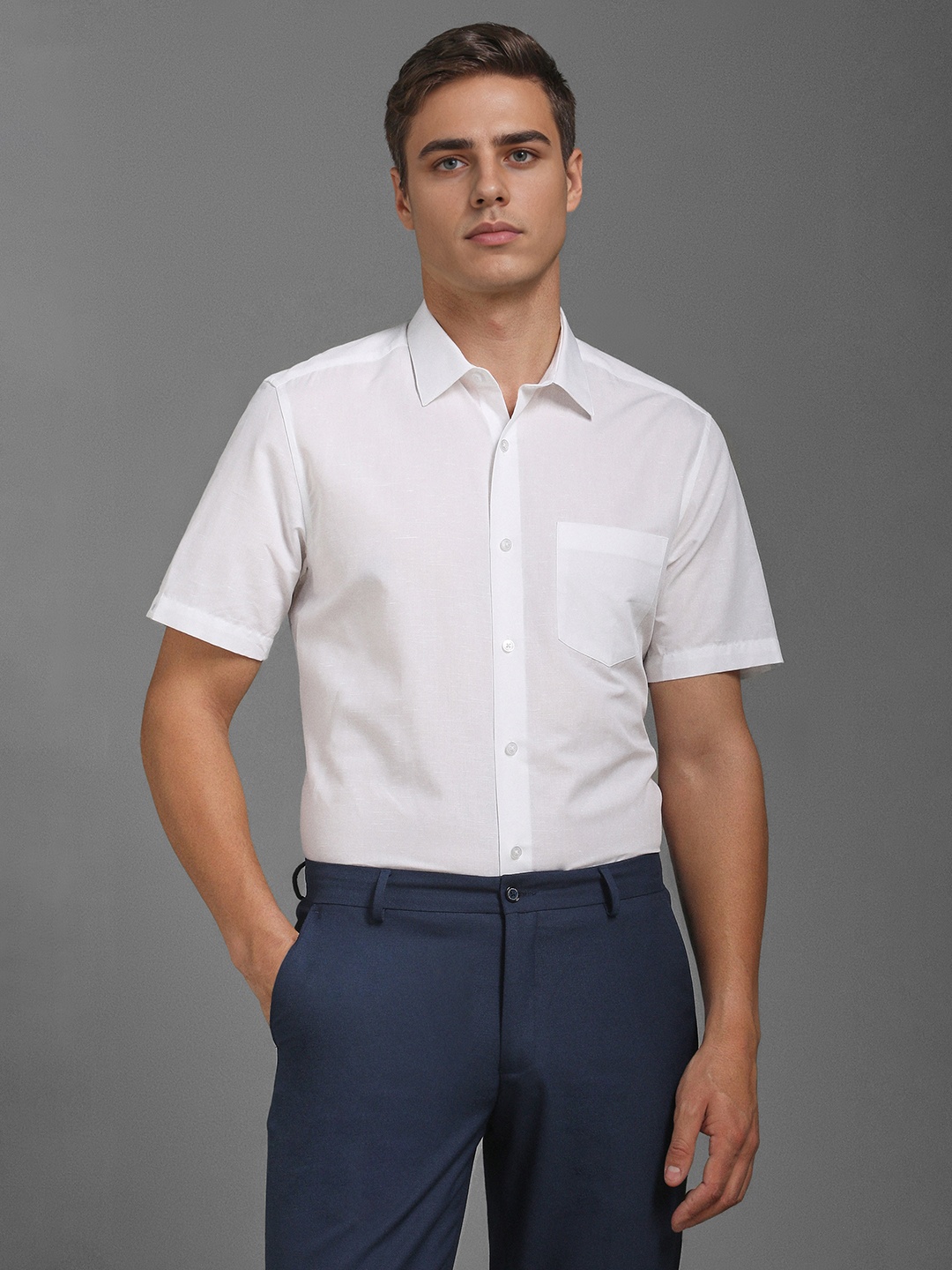 

Louis Philippe Men Classic Opaque Formal Shirt, White