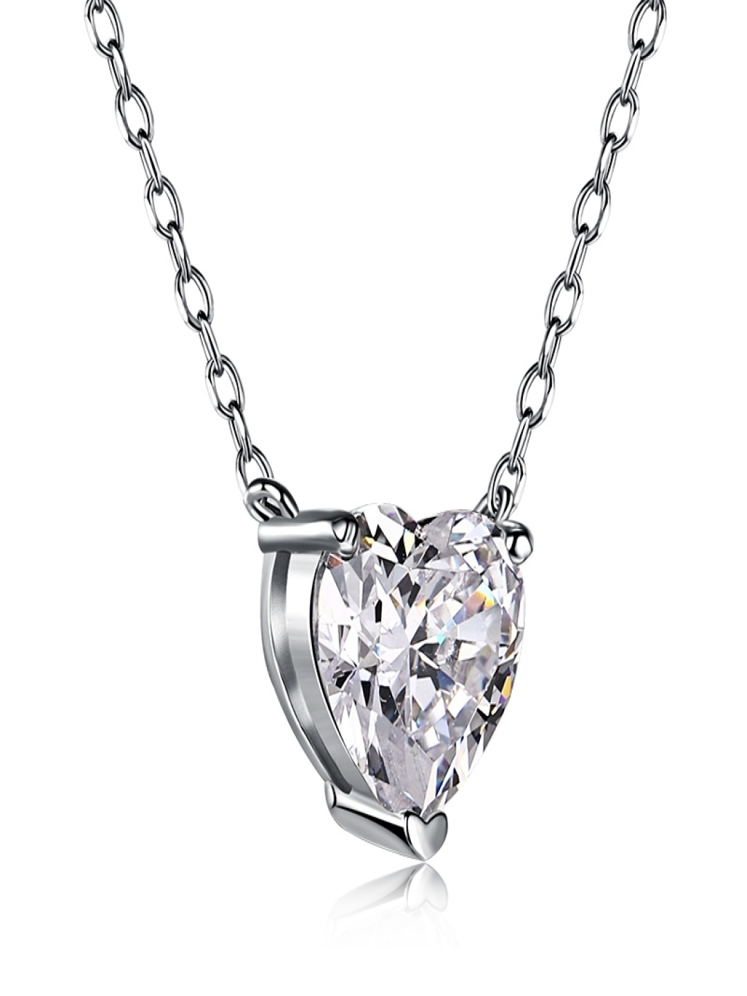 

October 22 Rhodium-Plated Cubic Zirconia Stone-Studded Necklace, Silver