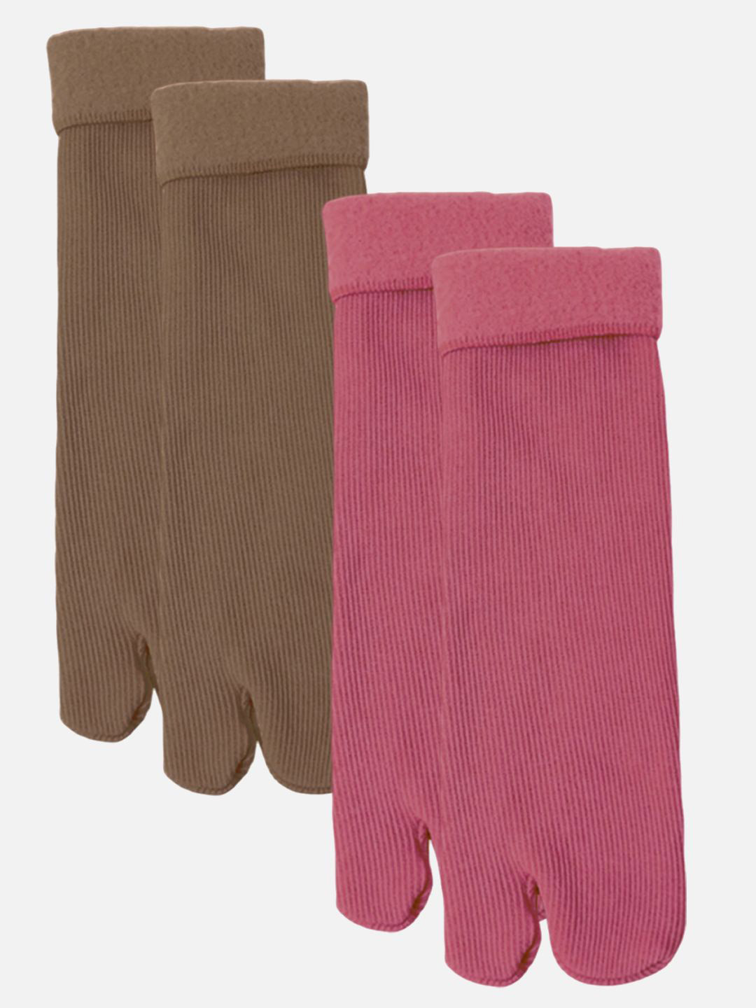 

StyFun Women Pack Of 2 Striped Calf Length Socks, Pink