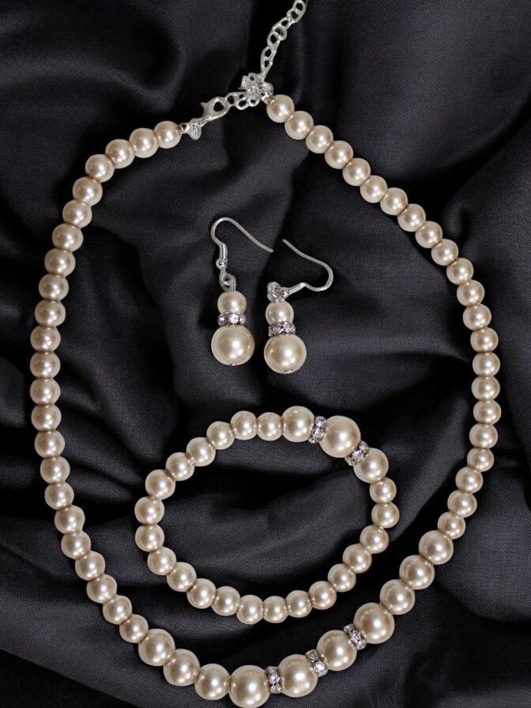 

Jolly Faces Pearl Beaded Jewellery Set, Silver
