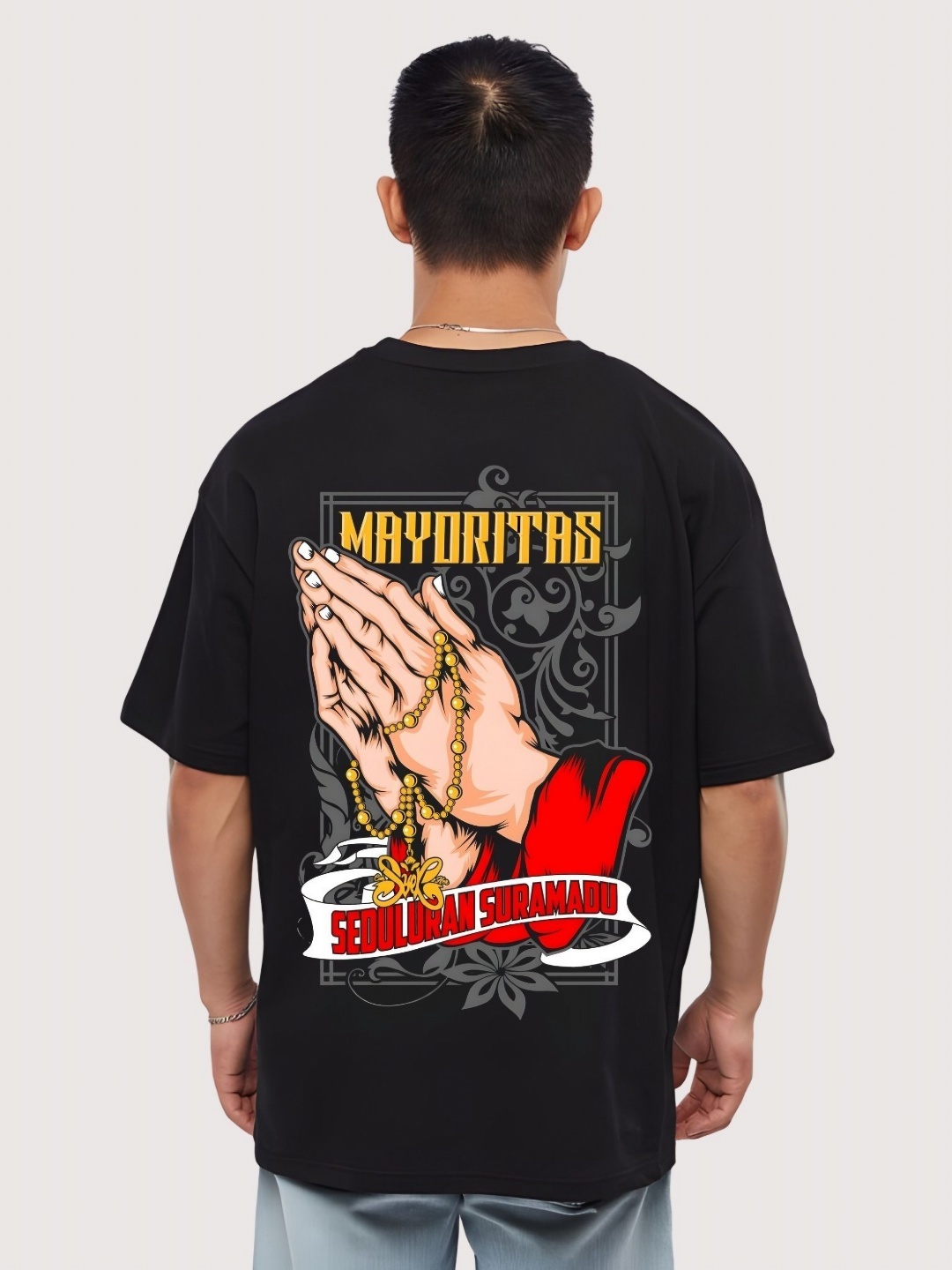 

Moda Rapido Men Drop-Shoulder Sleeves T-shirt, Black