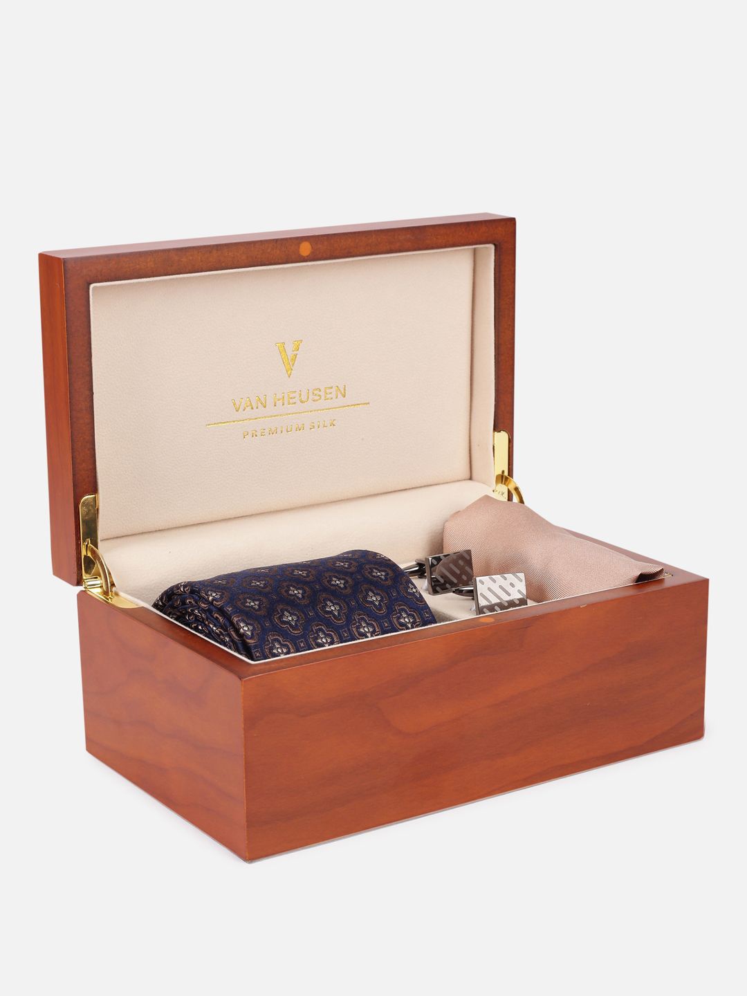 

Van Heusen Men Tie Pocket Square And Cufflink Accessory Gift Set, Navy blue