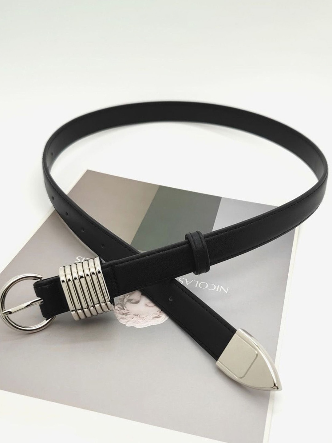 

Just Lil Things Women Slim Belt, Black