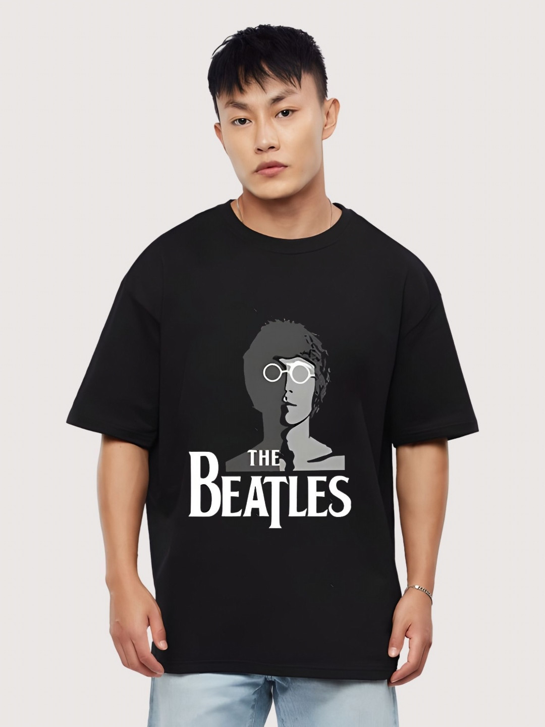 

Moda Rapido Men Drop-Shoulder Sleeves T-shirt, Black