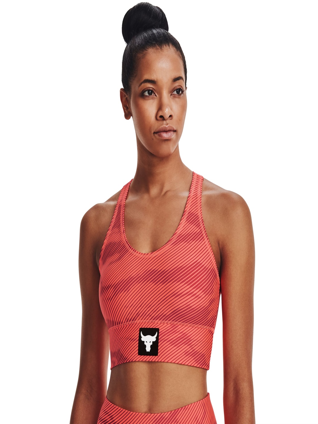 

UNDER ARMOUR Project Rock HeatGear Sports Bra, Orange