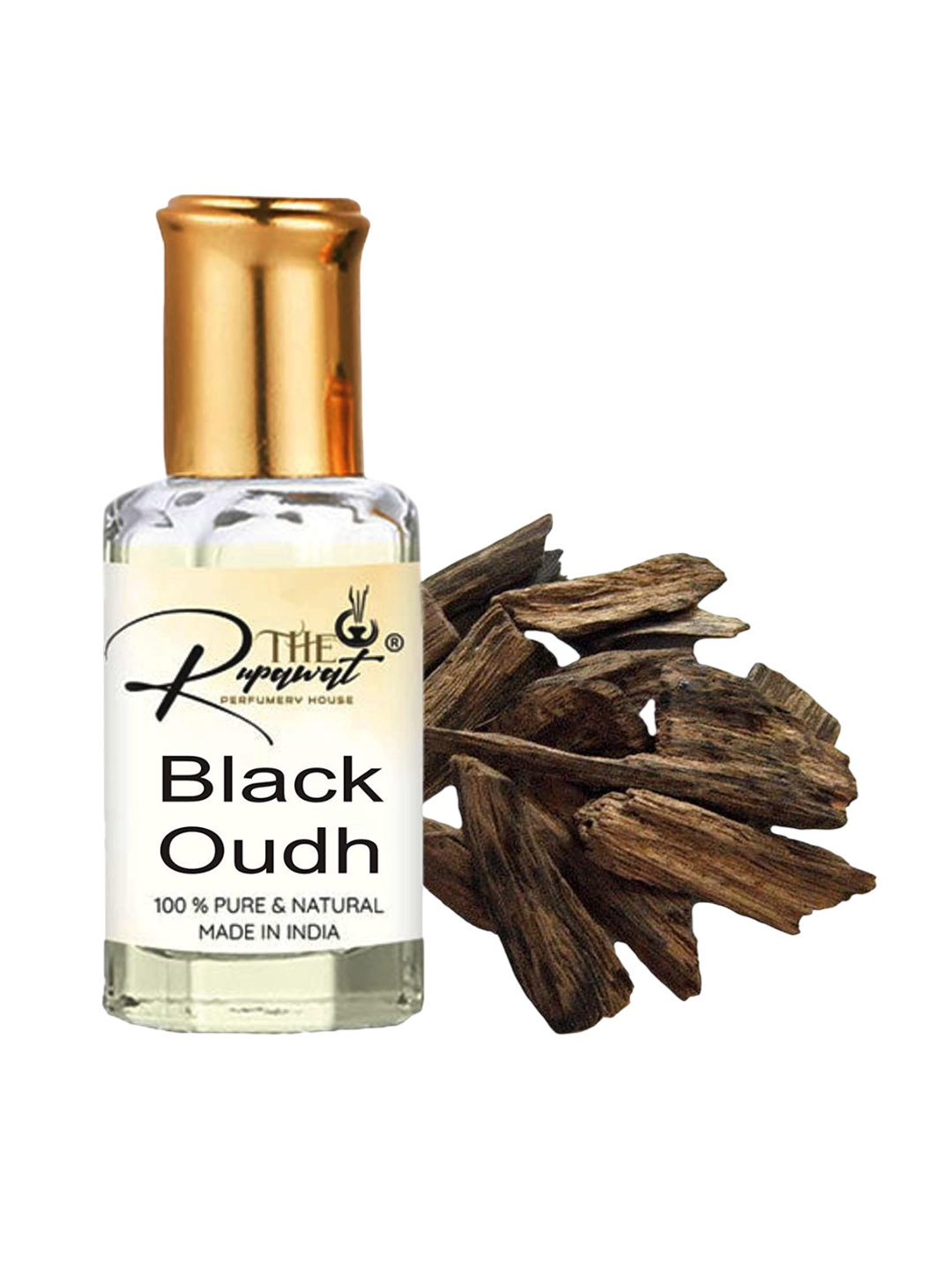 

THE RUPAWAT Perfumery House Black Oudh Natural & Alcohol Free Attar - 12 ml, Transparent