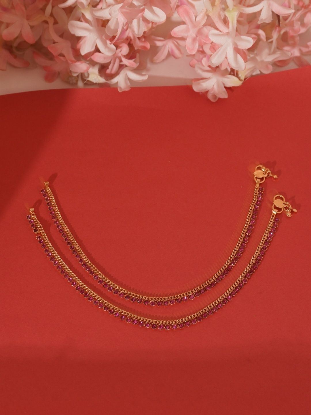 

Niscka Gold-Plated Kundan Anklet