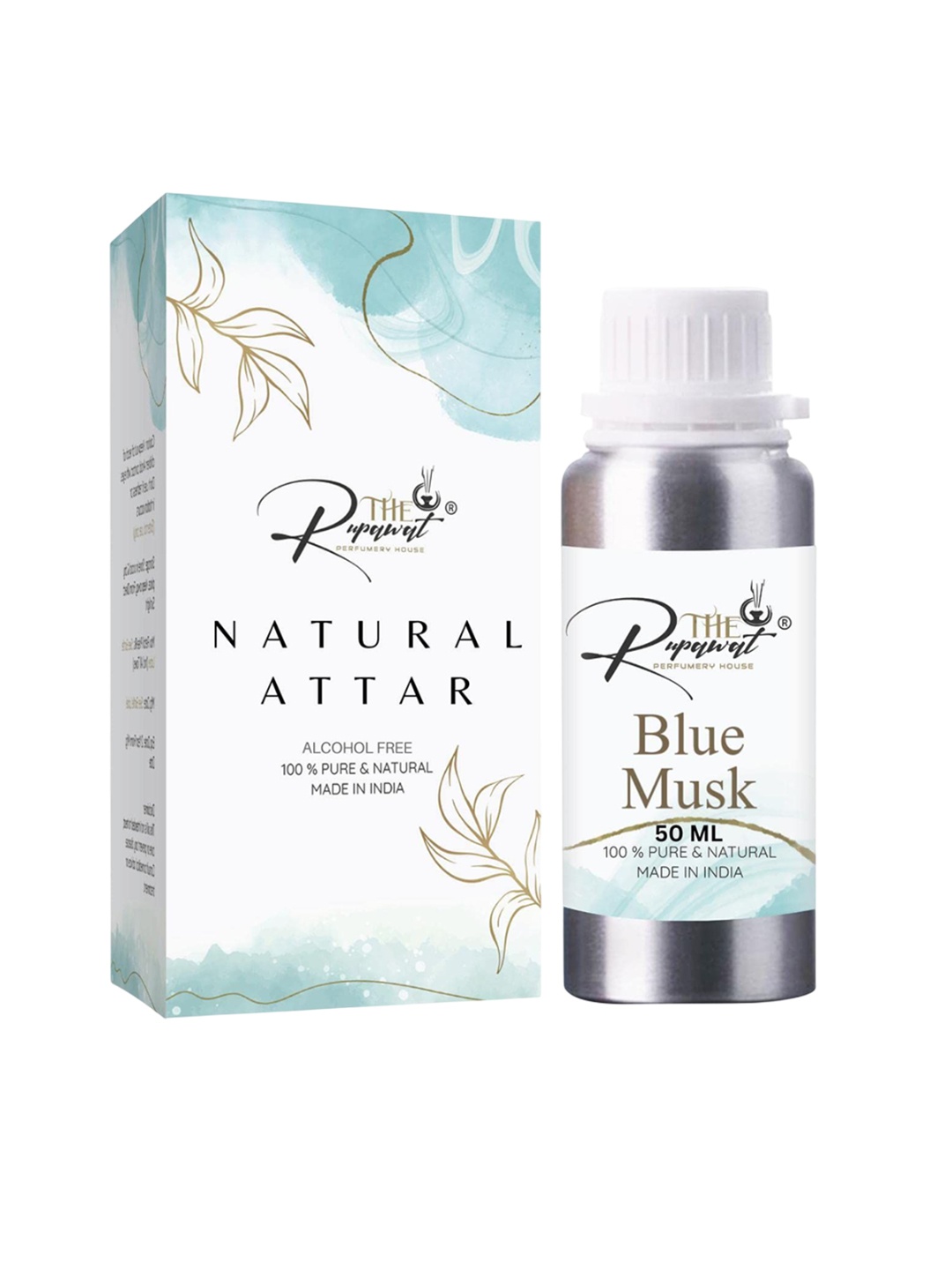 

THE RUPAWAT Perfumery House Blue Musk Natural & Alcohol Free Attar - 50 ml, Transparent