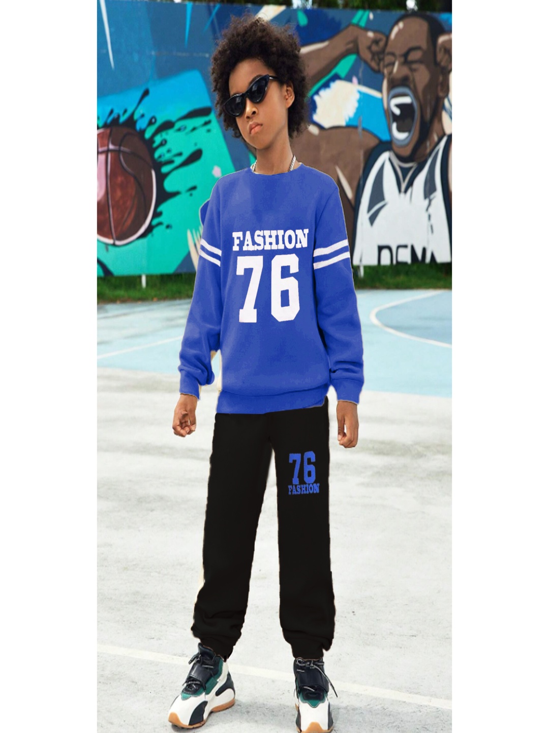 

BILLYBALL Unisex Kids Printed T-shirt with Trousers, Blue