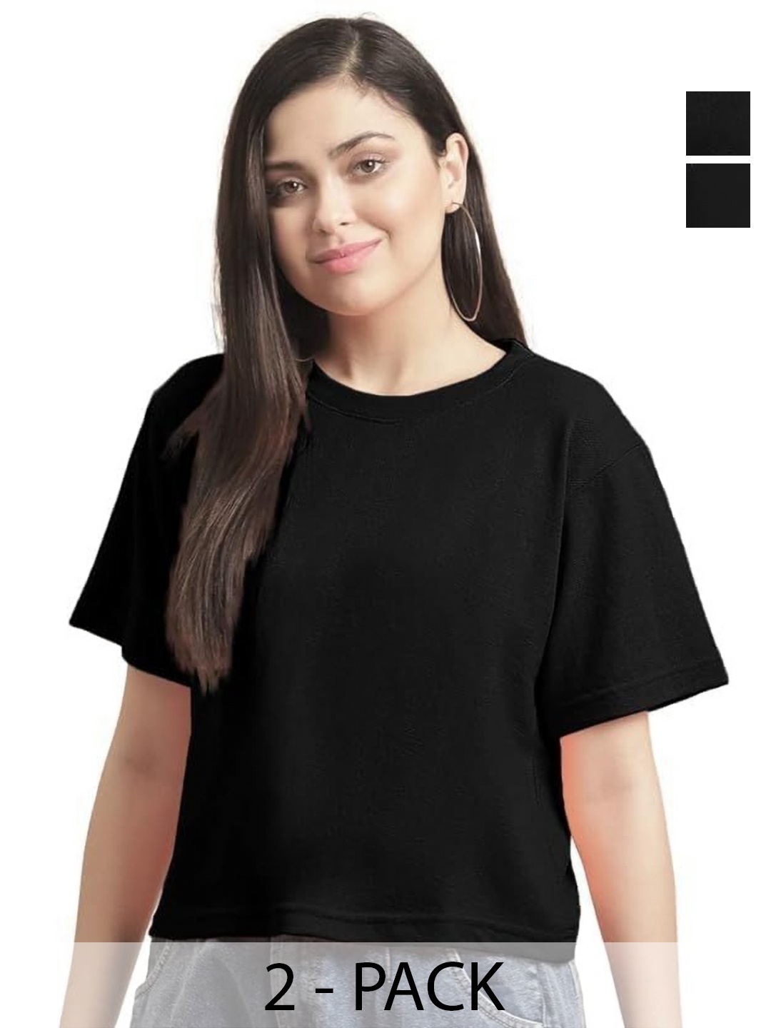 

NOTWILD Women 2 V-Neck T-shirt, Black
