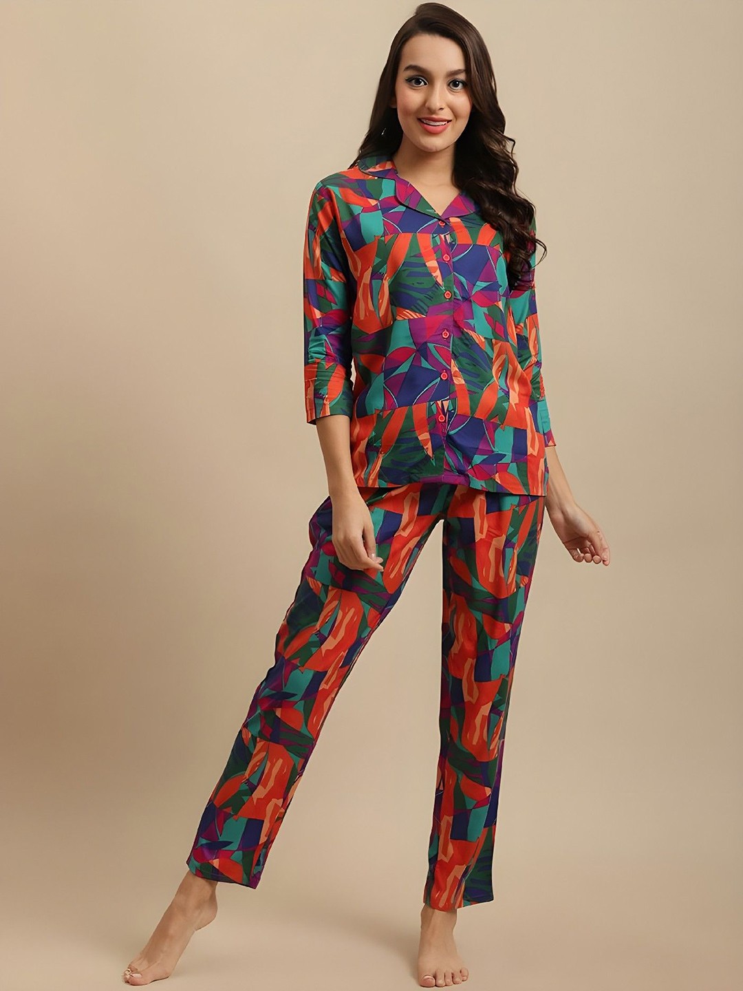 

Acriine Abstract Printed Pure Cotton Shirt & Trouser, Grey
