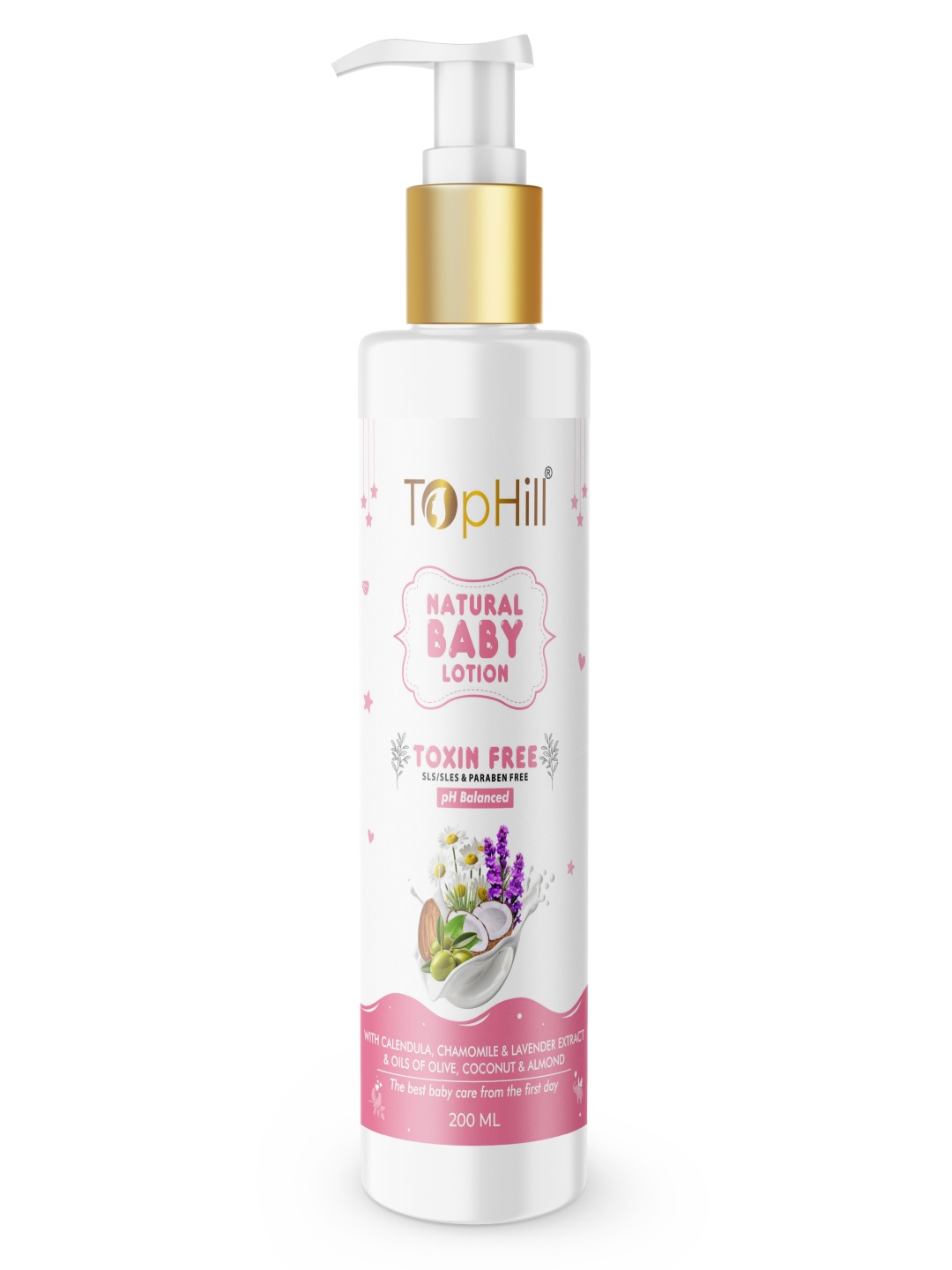 

TopHill Pharma Ltd. Natural Baby Lotion With Coconut & Olive - 200 ml, White